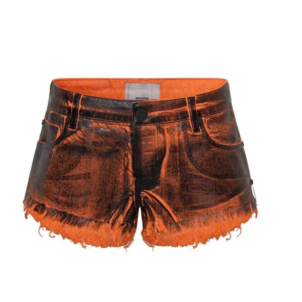 ONE TEASPOON Lacquered Bonitas Denim Shorts - Size 30